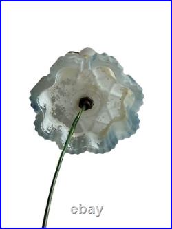 VTG 1930's Vintage Art Deco Frosted Glass Lamp Boudoir Table Lamp Skyscraper