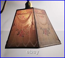 VTG 1930s Art Deco Metal Mesh Hexagon Hexagonal Shade For Bridge Lamp 8