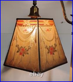 VTG 1930s Art Deco Metal Mesh Hexagon Hexagonal Shade For Bridge Lamp 8