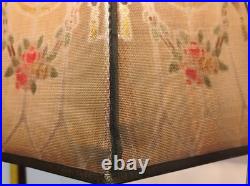 VTG 1930s Art Deco Metal Mesh Hexagon Hexagonal Shade For Bridge Lamp 8