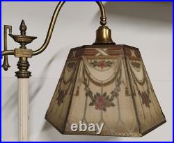 VTG 1930s Art Deco Metal Mesh Hexagon Hexagonal Shade For Bridge Lamp 8