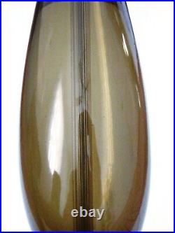 VTG 1930s Art Deco Murano Glass Teardrop Lamp 21H Smoke Brown Brass Base Works