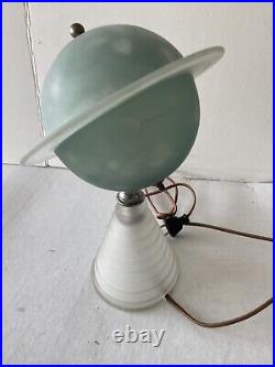 VTG 1939 New York World's Fair Art Deco Saturn Lamp Frosted Glass Works