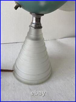 VTG 1939 New York World's Fair Art Deco Saturn Lamp Frosted Glass Works