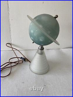 VTG 1939 New York World's Fair Art Deco Saturn Lamp Frosted Glass Works