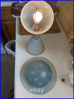 VTG 1939 New York World's Fair Art Deco Saturn Lamp Frosted Glass Works