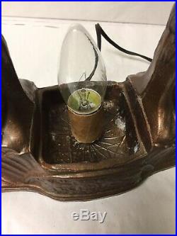 VTG ART DECO SPELTER FIGURAL LADIES LAMP With VASELINE URANIUM GREEN GLASS SHADE
