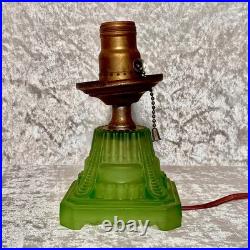 VTG Antique Art Deco Uranium Glass Desk/Table Lamp- Base Only