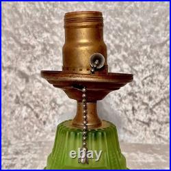 VTG Antique Art Deco Uranium Glass Desk/Table Lamp- Base Only