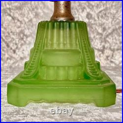 VTG Antique Art Deco Uranium Glass Desk/Table Lamp- Base Only