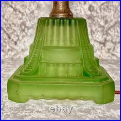 VTG Antique Art Deco Uranium Glass Desk/Table Lamp- Base Only