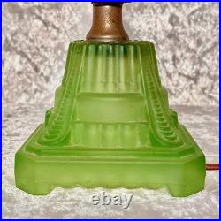 VTG Antique Art Deco Uranium Glass Desk/Table Lamp- Base Only