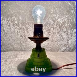 VTG Antique Art Deco Uranium Glass Desk/Table Lamp- Base Only
