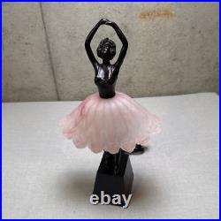 VTG Art Deco Bronze Finish Ballerina Lamp with Glass Skirt Shade 17 Statue Light