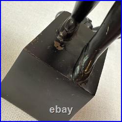 VTG Art Deco Bronze Finish Ballerina Lamp with Glass Skirt Shade 17 Statue Light