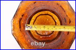 VTG Art Deco Crackle Amber Glass Pendant Ceiling Light Globe Shade Skyscraper