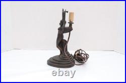VTG Art Deco Figural Table lamp Nude Woman Dancing Lady Winged Victory Base