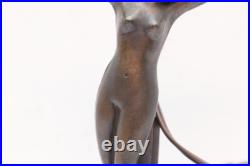 VTG Art Deco Figural Table lamp Nude Woman Dancing Lady Winged Victory Base