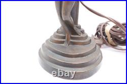 VTG Art Deco Figural Table lamp Nude Woman Dancing Lady Winged Victory Base