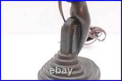 VTG Art Deco Figural Table lamp Nude Woman Dancing Lady Winged Victory Base