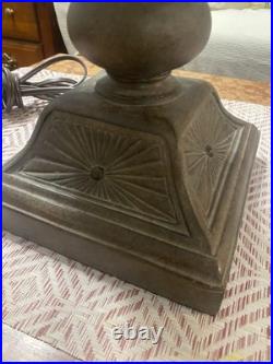 VTG Art Deco Table Lamp Beautiful Frosted Glass Heavy Base