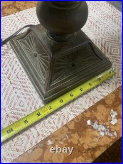 VTG Art Deco Table Lamp Beautiful Frosted Glass Heavy Base