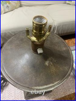 VTG Art Deco Table Lamp Beautiful Frosted Glass Heavy Base