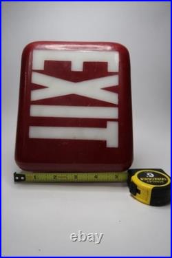 VTG Industrial EXIT Sign Glass Globe Lens Double-Sided Red White Collectible B16
