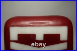 VTG Industrial EXIT Sign Glass Globe Lens Double-Sided Red White Collectible B16