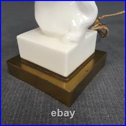 VTG Lenox Art Deco Lamp Female Bust Brass Base Glowing Face Geza de Vegh RARE