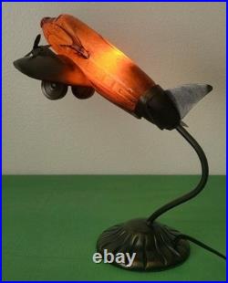 VTG MCM. Art Deco. Douglas DC Airplane. Handblown Glass/Metal. Table Lamp