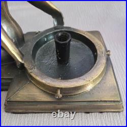 VTG Sarsaparilla Art Deco Nymph Lamp w Cobalt Glass Waterfall Shade Works