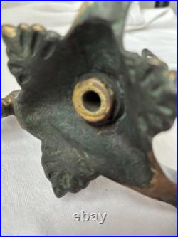 VTG Spelter Male Nude Telamon Figural Lamp Base Art Deco Revival 11.5 Unwired