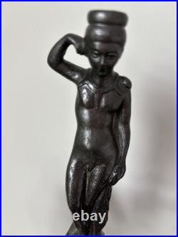 VTG Spelter Male Nude Telamon Figural Lamp Base Art Deco Revival 11.5 Unwired