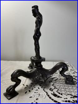 VTG Spelter Male Nude Telamon Figural Lamp Base Art Deco Revival 11.5 Unwired