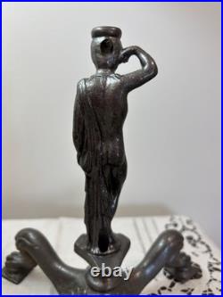 VTG Spelter Male Nude Telamon Figural Lamp Base Art Deco Revival 11.5 Unwired
