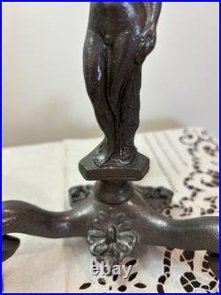 VTG Spelter Male Nude Telamon Figural Lamp Base Art Deco Revival 11.5 Unwired