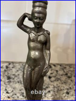 VTG Spelter Male Nude Telamon Figural Lamp Base Art Deco Revival 11.5 Unwired