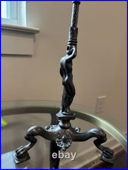 VTG Spelter Male Nude Telamon Figural Lamp Base Art Deco Revival 11.5 Unwired