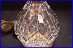 VTG Waterford Crystal Lismore Electric Table Desk Lamp Signed Light 11 tall