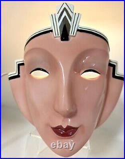 Vandor Pelzman Pink Lighted Face Lamp Wall Sconce Corded Art Deco 1980's