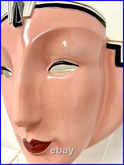 Vandor Pelzman Pink Lighted Face Lamp Wall Sconce Corded Art Deco 1980's