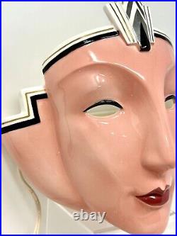 Vandor Pelzman Pink Lighted Face Lamp Wall Sconce Corded Art Deco 1980's