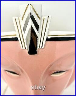 Vandor Pelzman Pink Lighted Face Lamp Wall Sconce Corded Art Deco 1980's