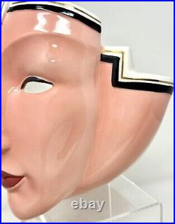 Vandor Pelzman Pink Lighted Face Lamp Wall Sconce Corded Art Deco 1980's