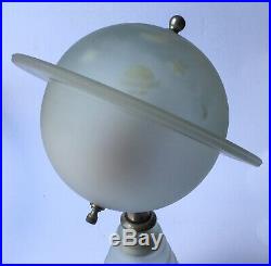 Very Rare 1939 Worlds Fair Saturn Lamp-WORKING- Art Deco Frosted Glass