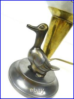 Very Rare Original Antique Art Deco Duck Bird Animal Table Lamp 1920