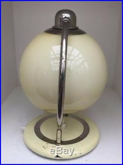 Very Stylish Art Deco Modernist Glass & Chrome Table Lamp