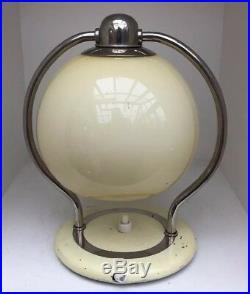 Very Stylish Art Deco Modernist Glass & Chrome Table Lamp