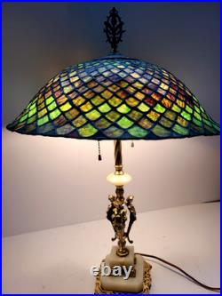 Very early 1906 Signed Chicago mosaic table lamp Arts and crafts